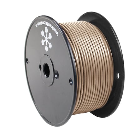 Pacer Group Primary Wire, Marine, 16 AWG, 1C C, Tan, PVC, Stranded, 600V, 250 ft. WUL16TN-250